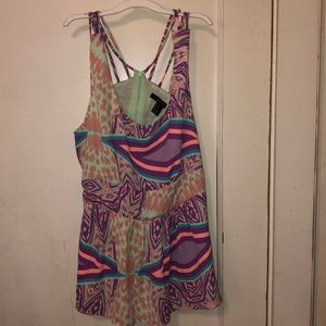 Forever 21 strapped multicolor summer blouse.